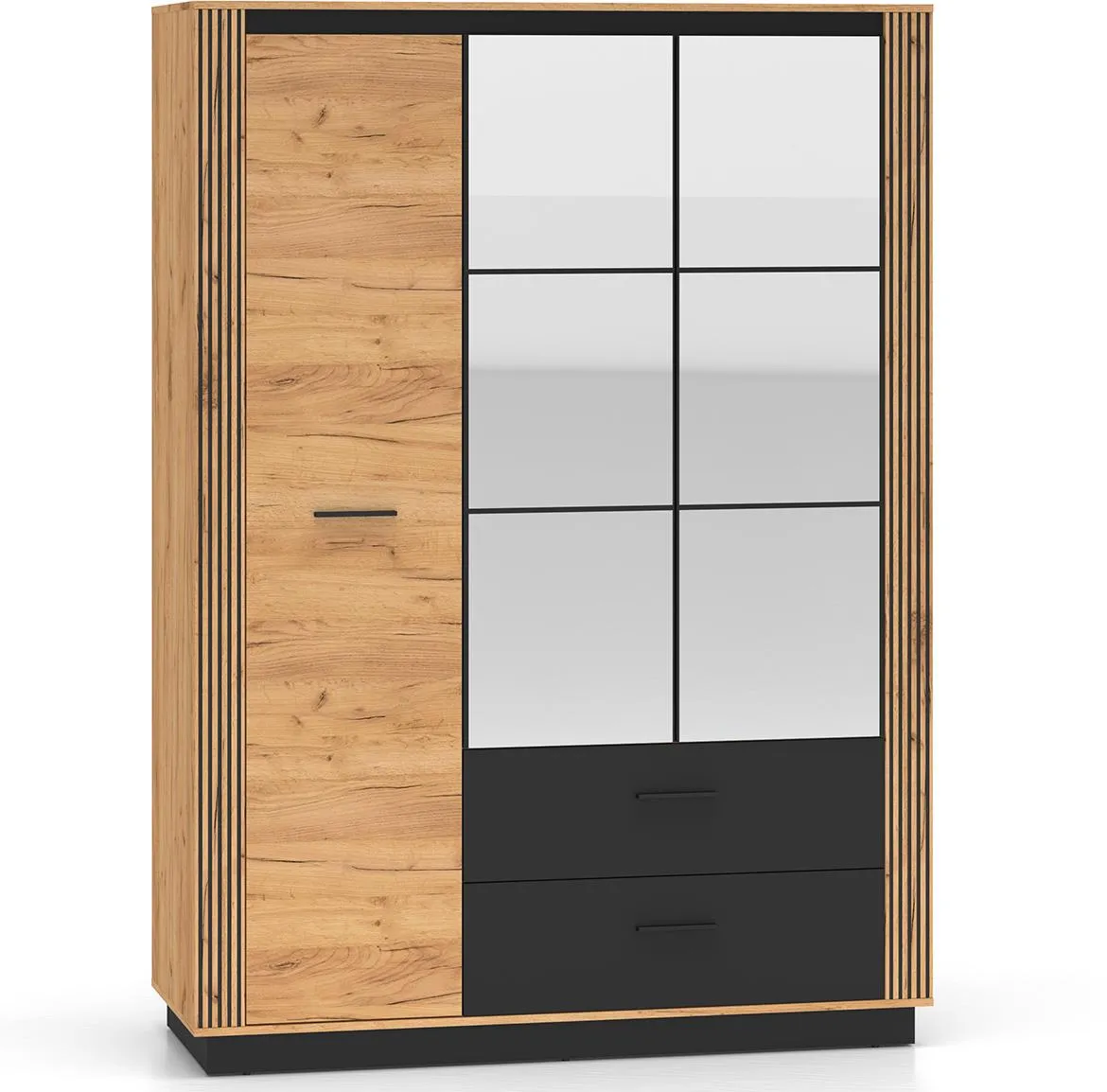 Urso 02 ormar 150x58x210 cm hrast/crna