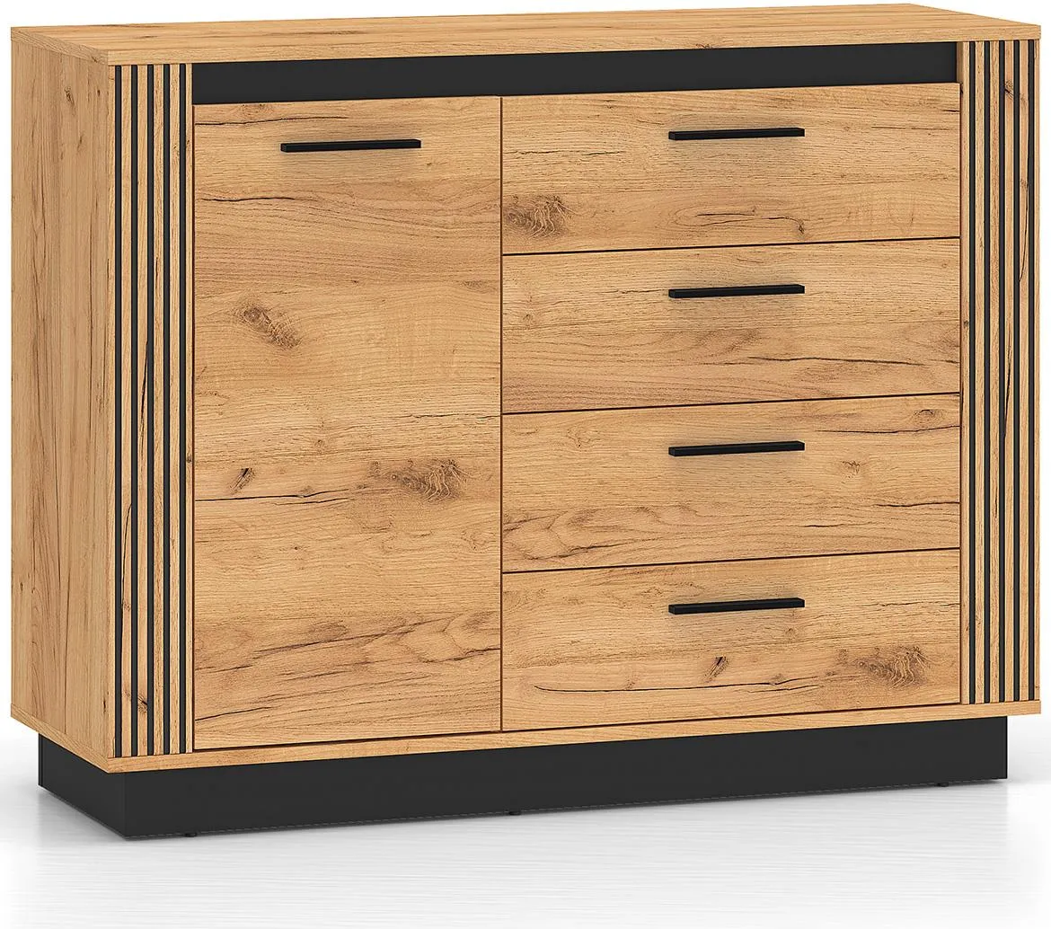 Urso 07 komoda 115x40x90 cm hrast/crna