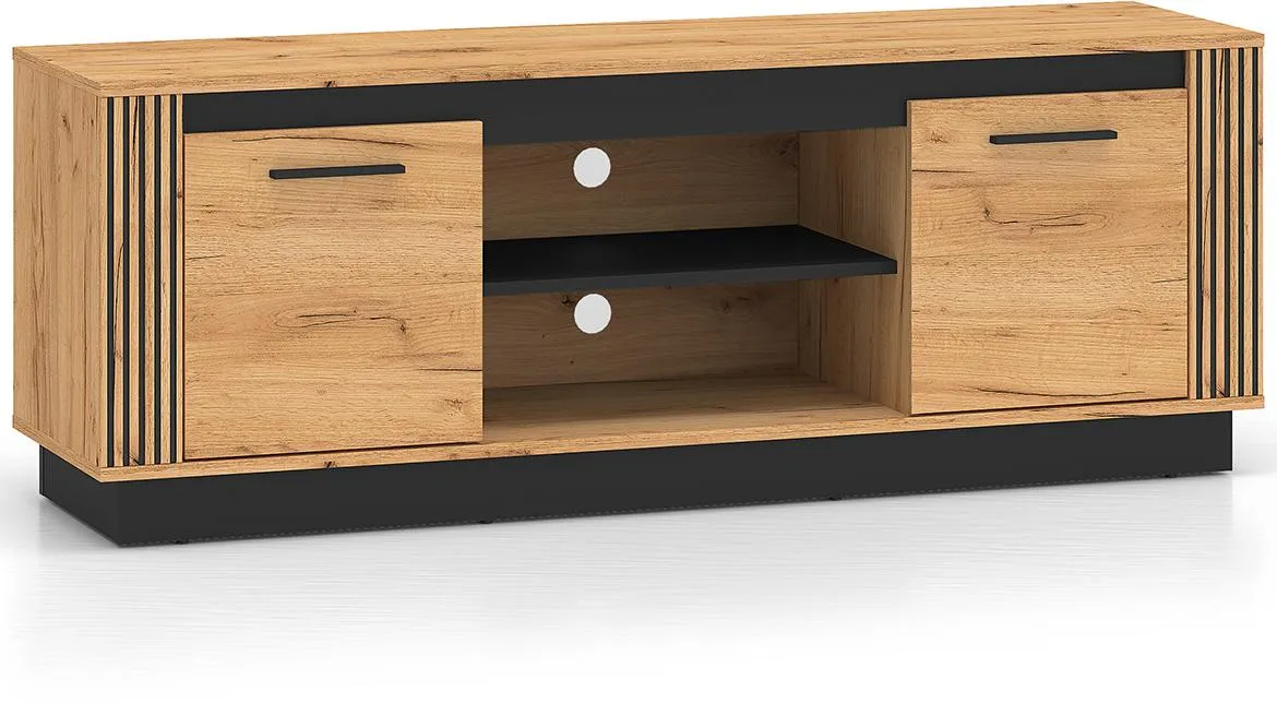 Urso 08 TV komoda 150x40x55 cm hrast/crna