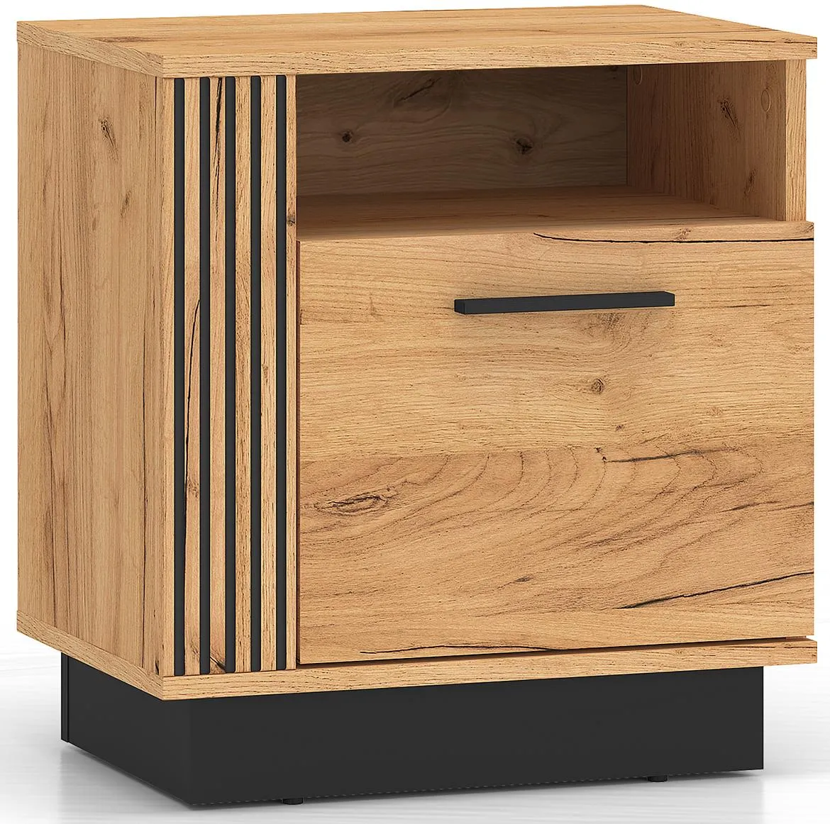 Urso 09 nocni ormaric 50x35x55 cm hrast/crna