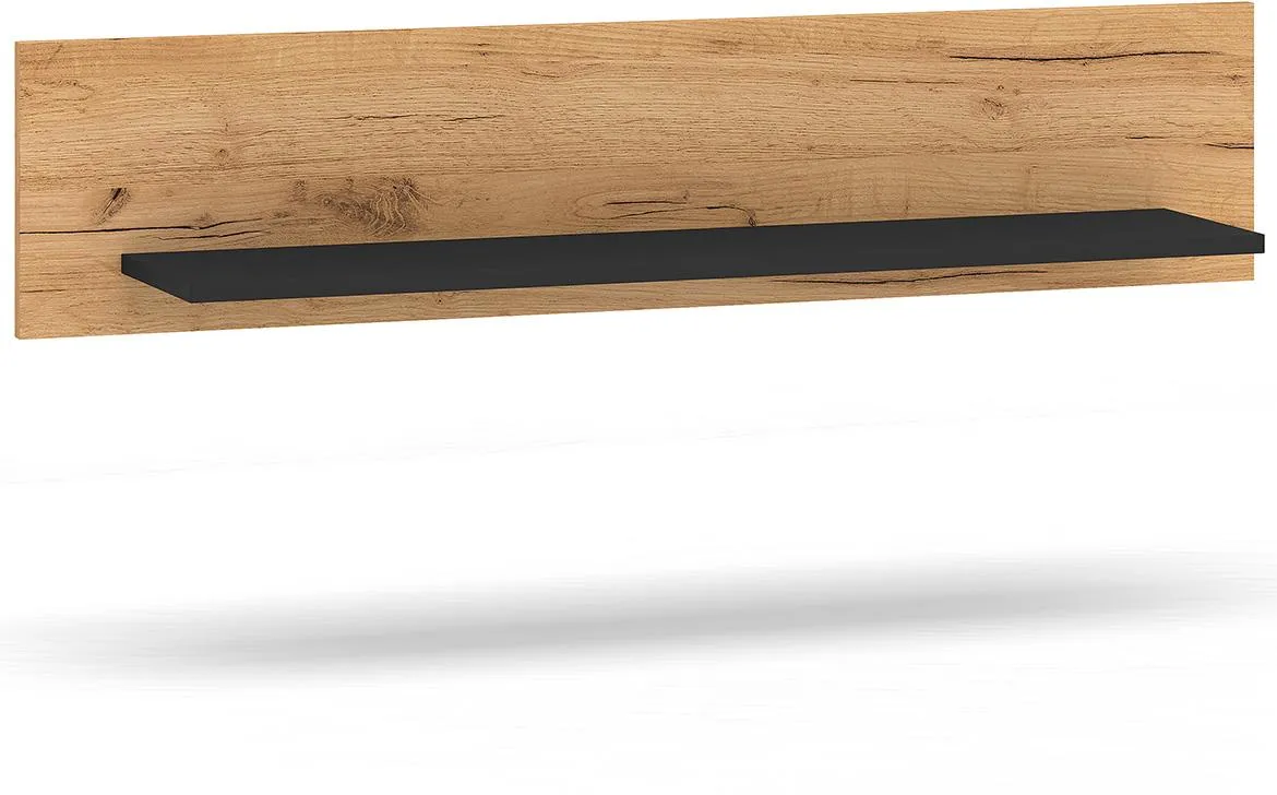 Urso 12 polica 110x22x24 cm hrast/crna