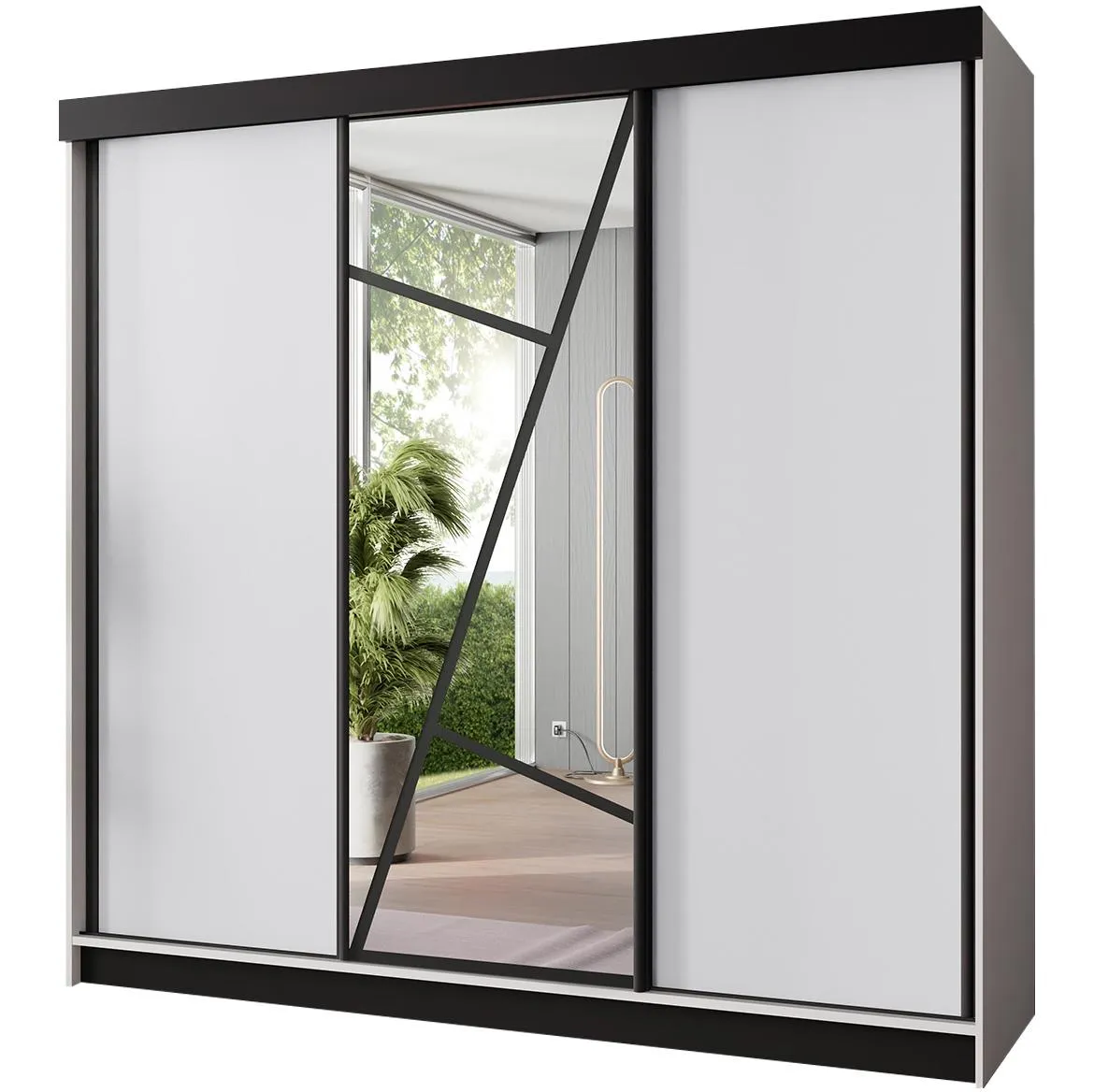 Vena klizni ormar 3 vrata/ogledalo 250x59x205 cm beli