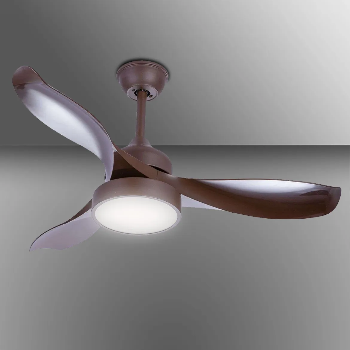 Ventilator sa svetiljkom Patrick  LED braon