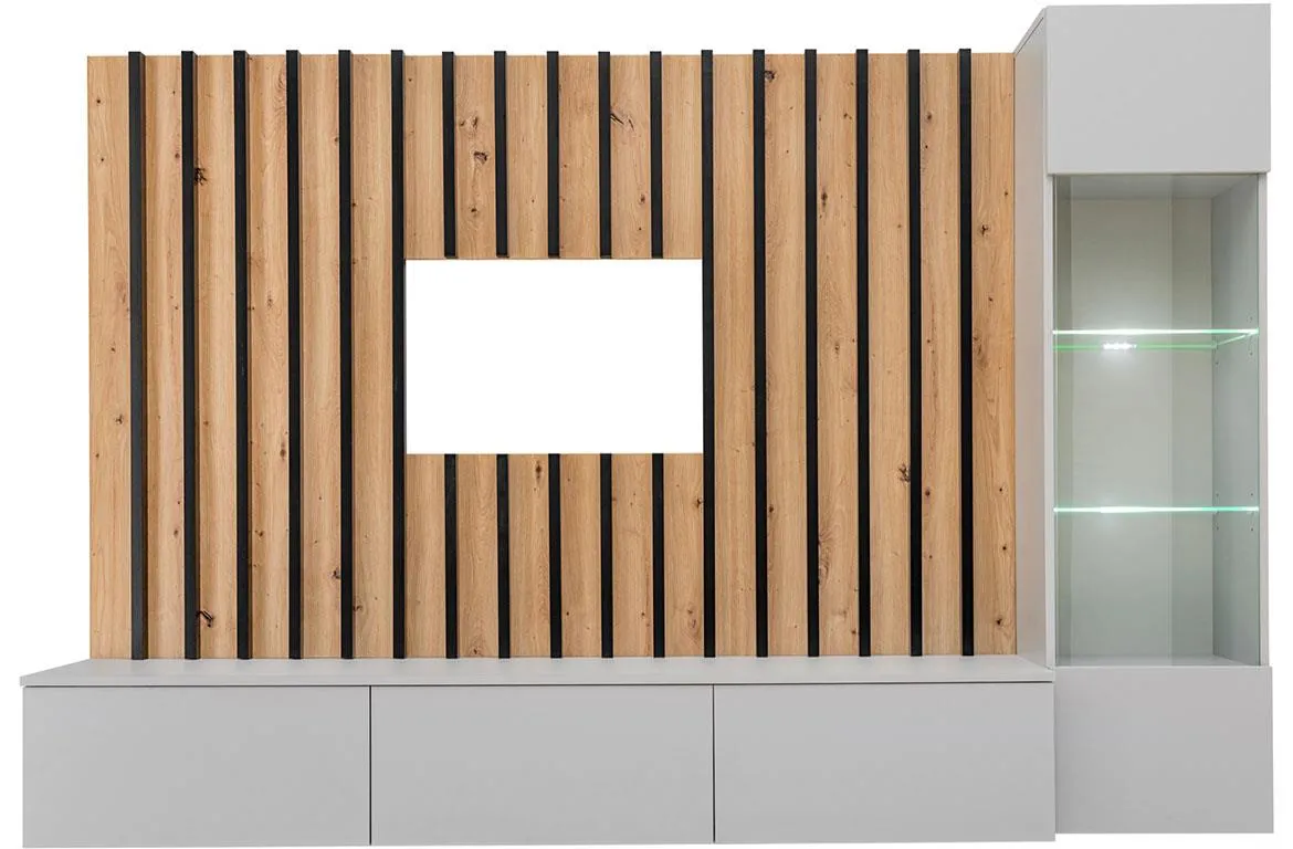 Verti regal 220x35x148 cm natur/perla siva