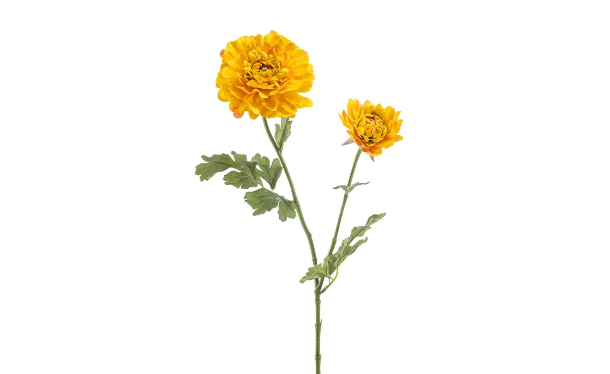 Veštačka biljka ranunculus 65cm žuta