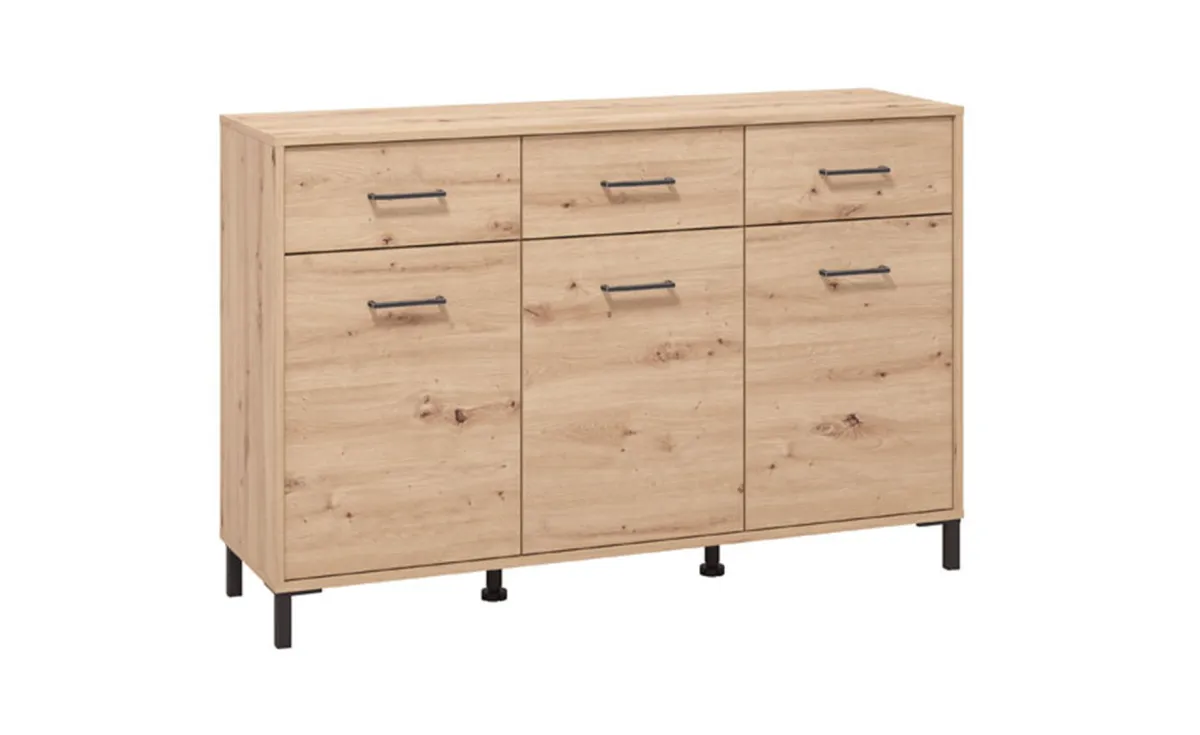 Vienne komoda 3 vrata + 3 fioke 138x40x90 cm artisan hrast
