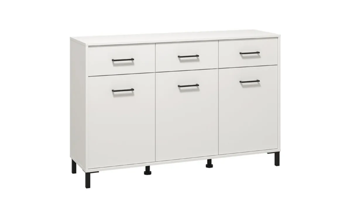 Vienne komoda 3 vrata + 3 fioke 138x40x90 cm bela