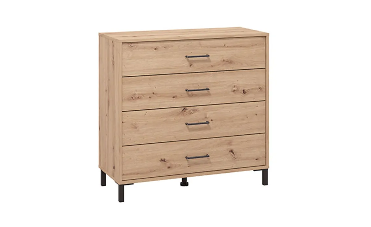 Vienne komoda 4 fioke 93x40x90 cm artisan hrast