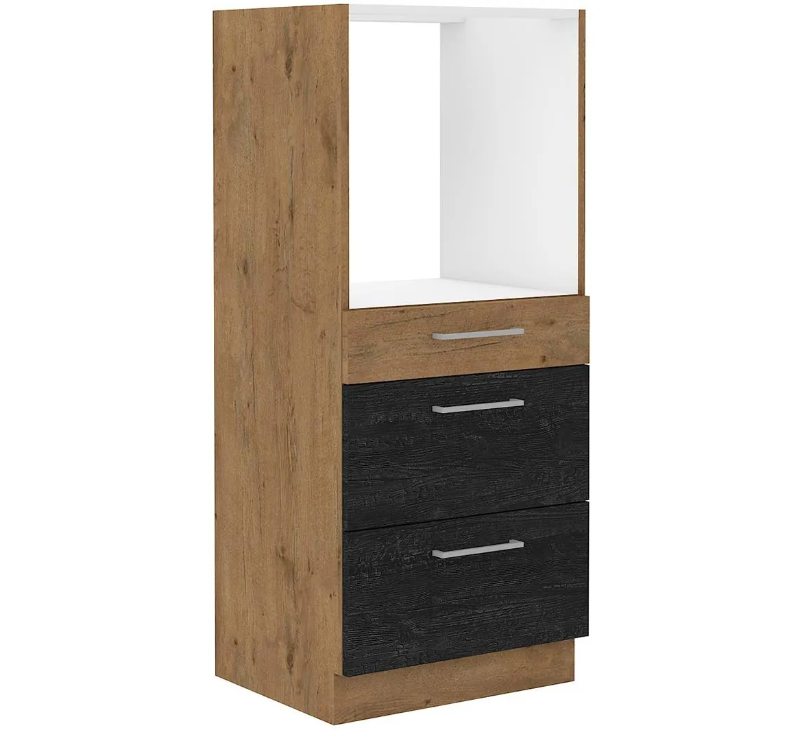 Vigo 60 DPS-145 3S BB MB kuhinjski element 3 fioke 60x55,6x145 cm hrast/tamno sivi