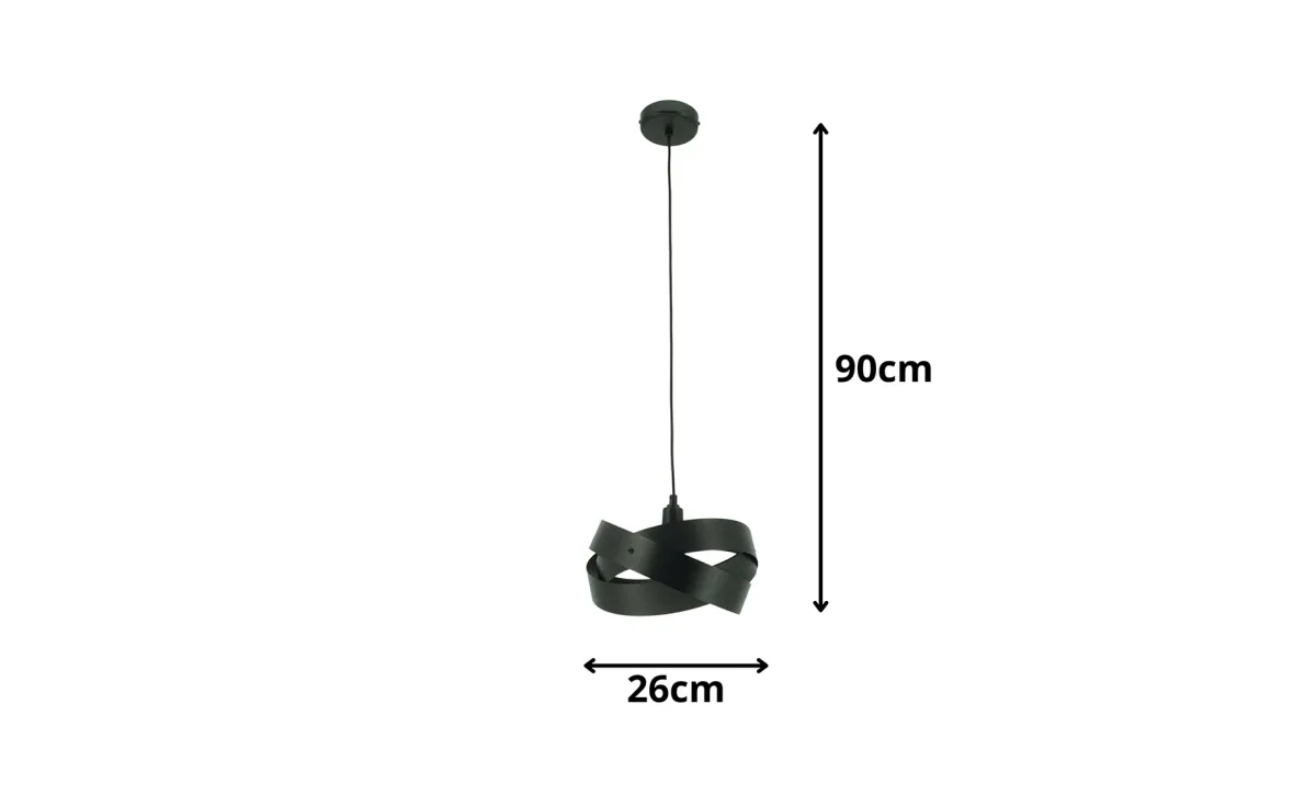 Viseća lampa Tornado Twist 30x100cm crna
