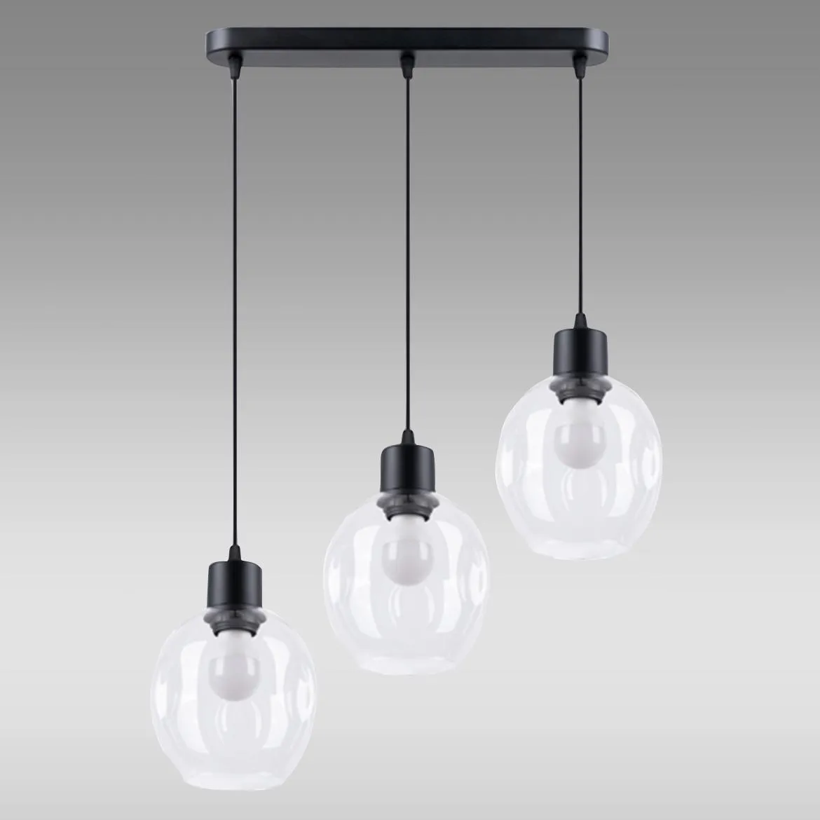 Viseca lampa Amber 3 crna