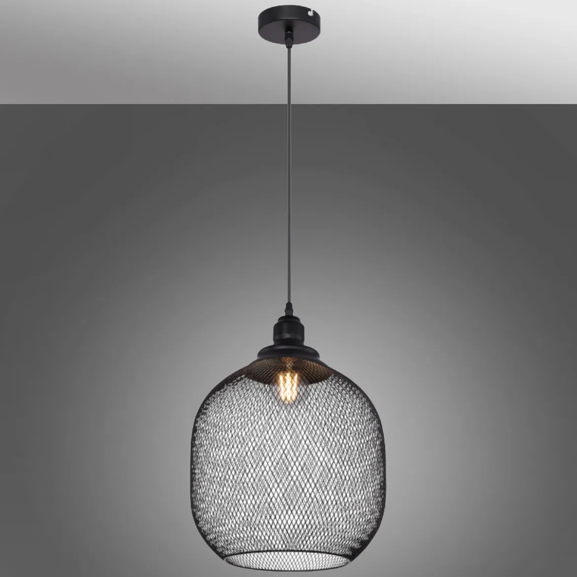 Viseca lampa Anya 30cm crna