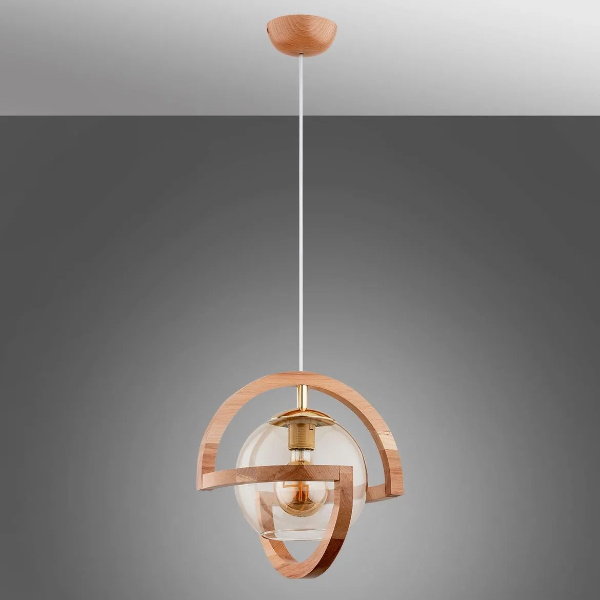 Viseca lampa Cabrio Wood 1 natur