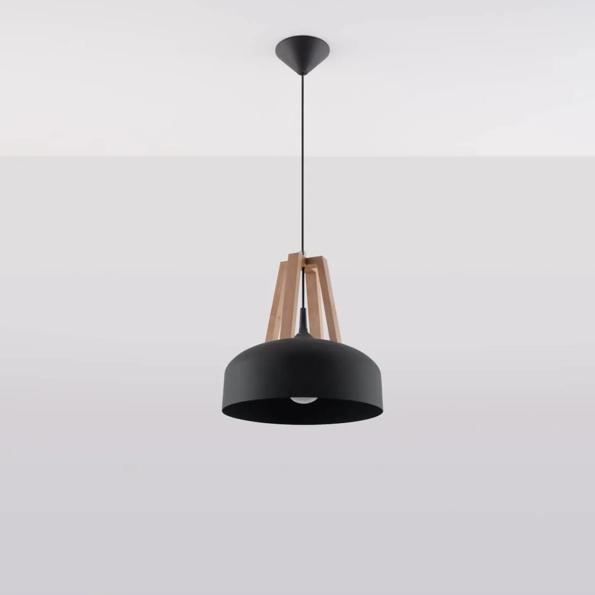 Viseca lampa Casco natur crna