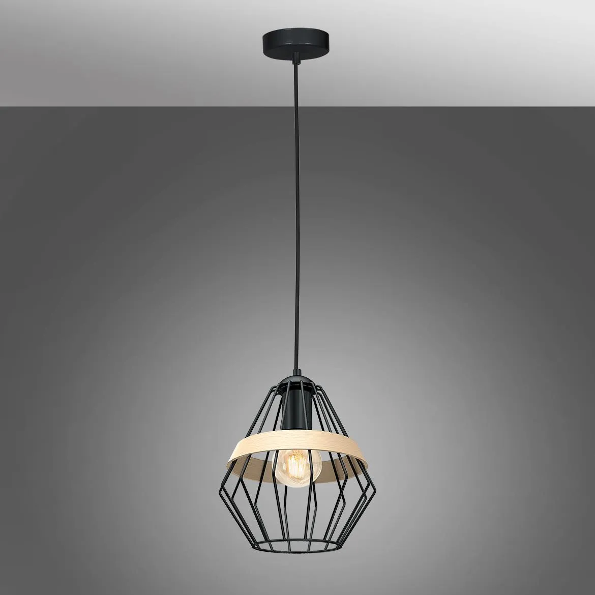 Viseca lampa Cliff Black 1 crna