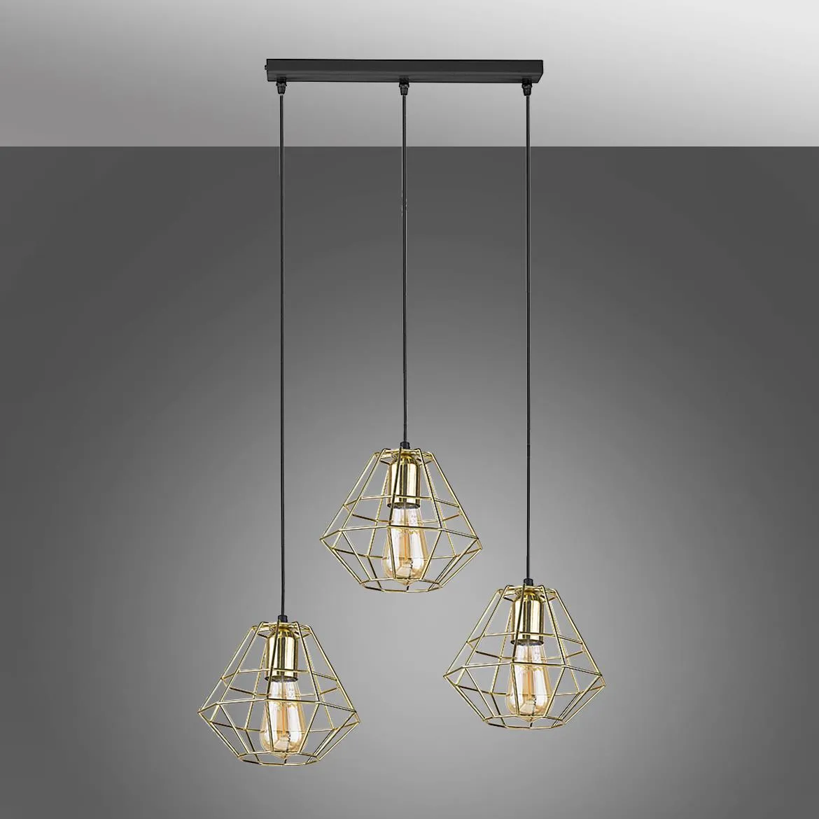 Viseca lampa Diamond 3 60x100cm zlatna