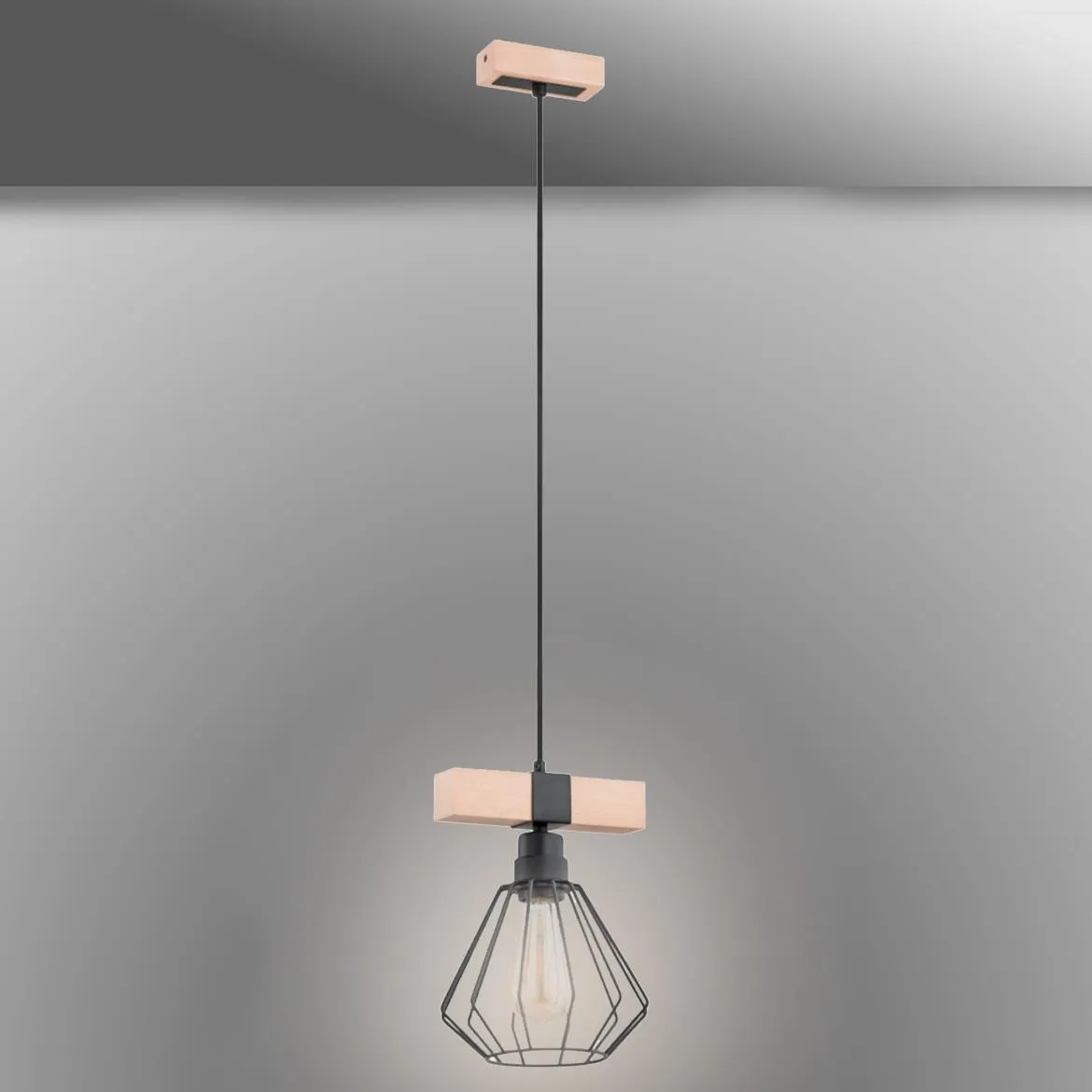 Viseca lampa Fibia 1 crna