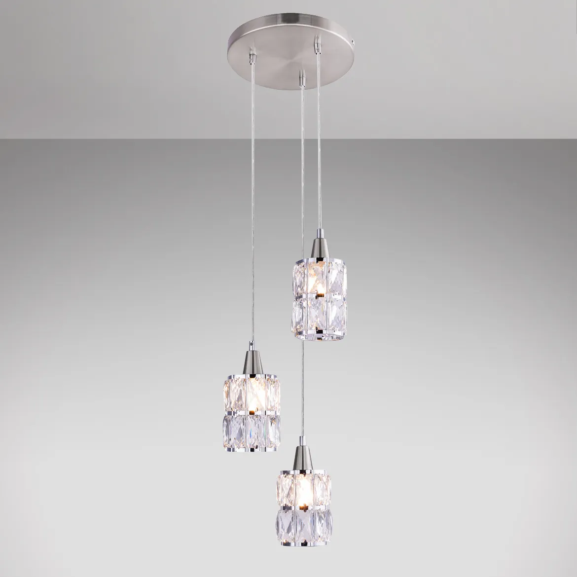 Viseca lampa Kris 3 siva