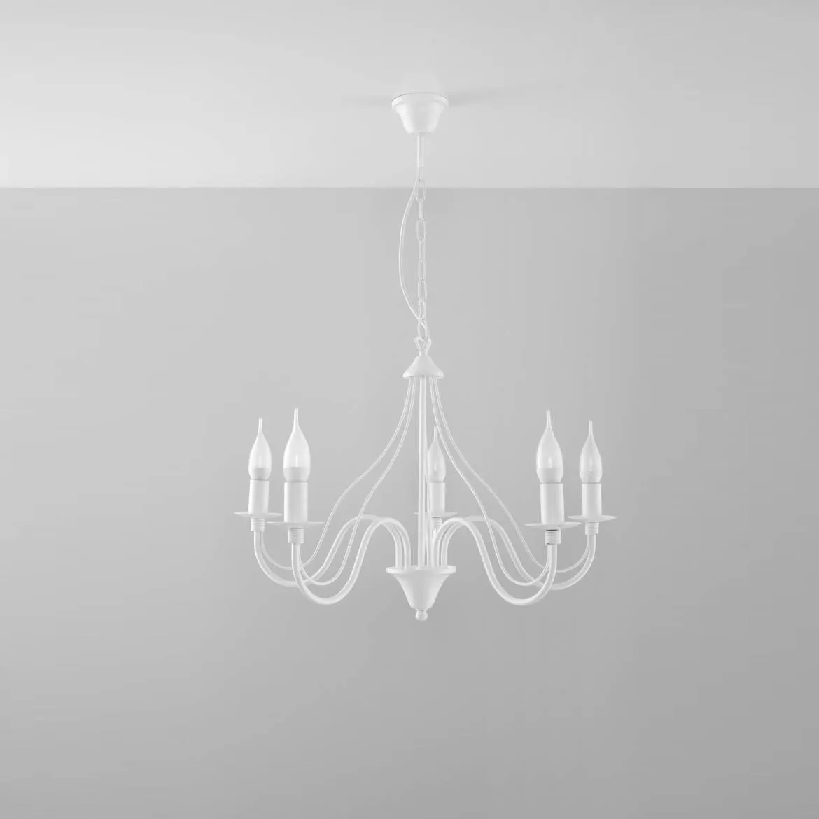 Viseca lampa Minerva 5 bela