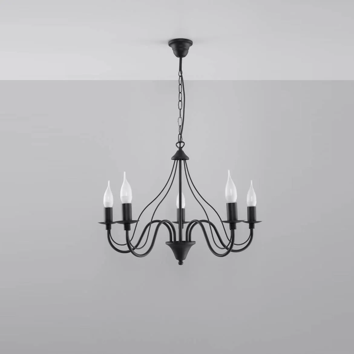 Viseca lampa Minerva 5 crna
