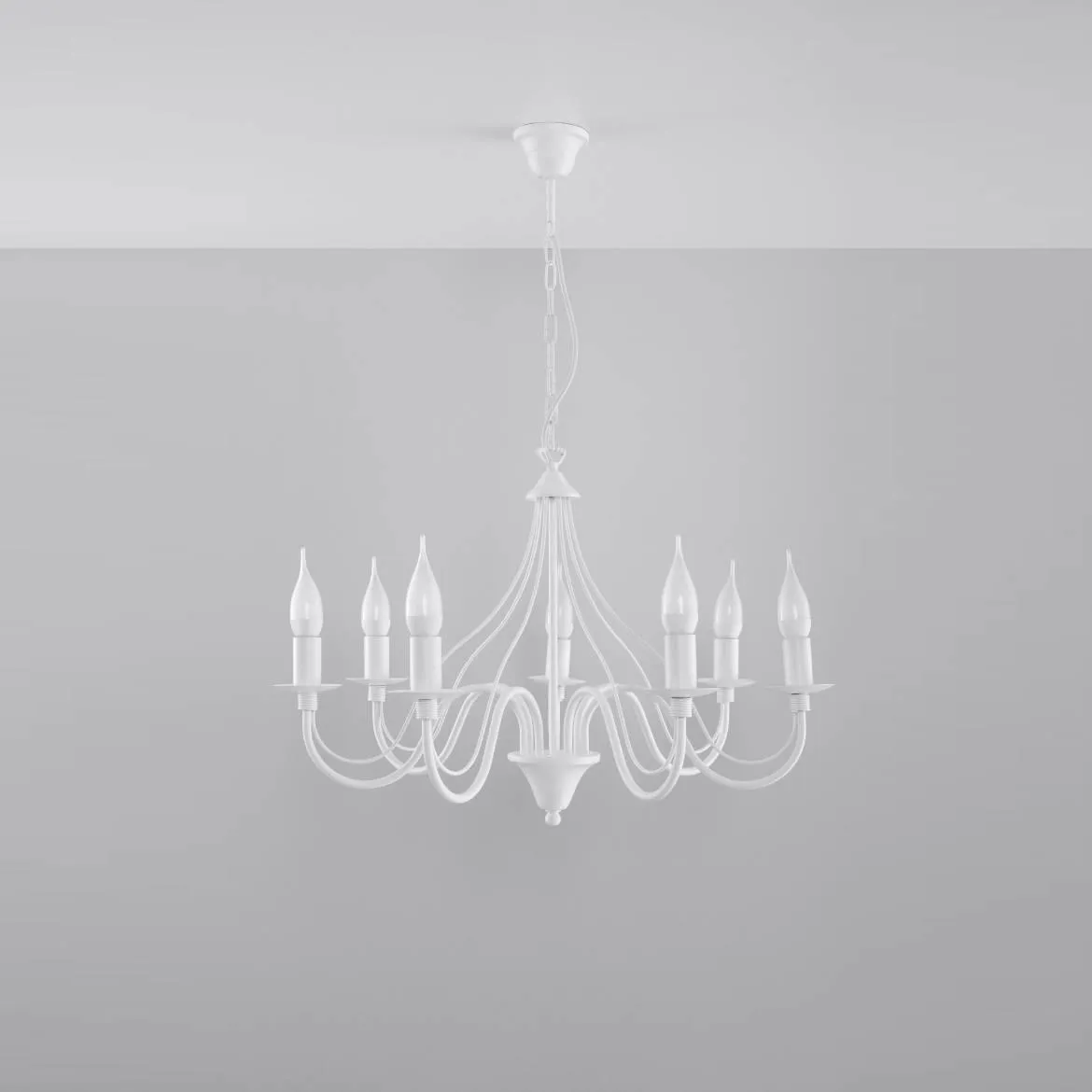 Viseca lampa Minerva 7 bela