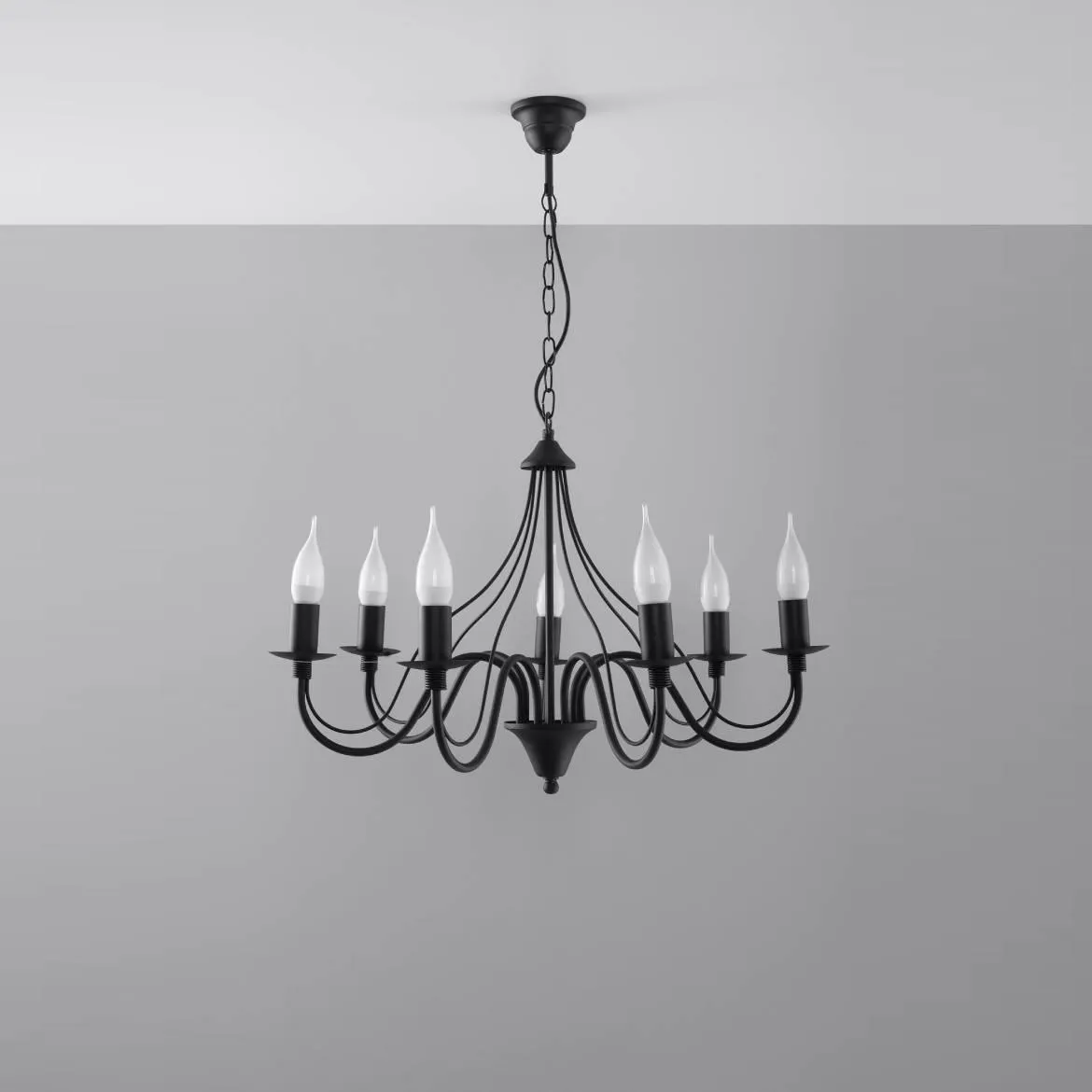 Viseca lampa Minerva 7 crna