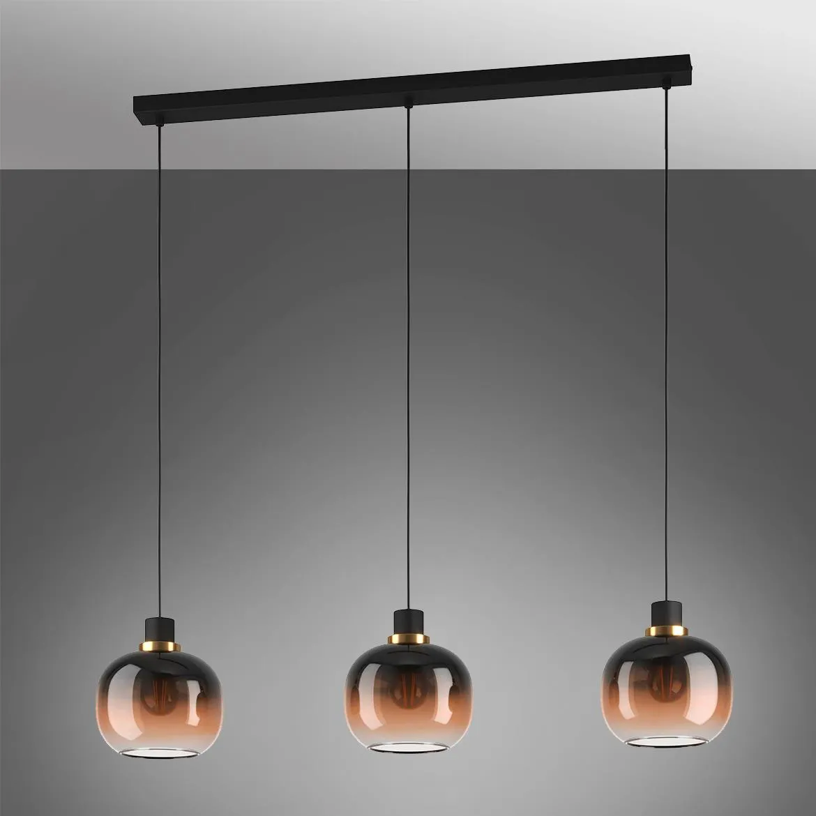 Viseca lampa Oilella 3 bronzana