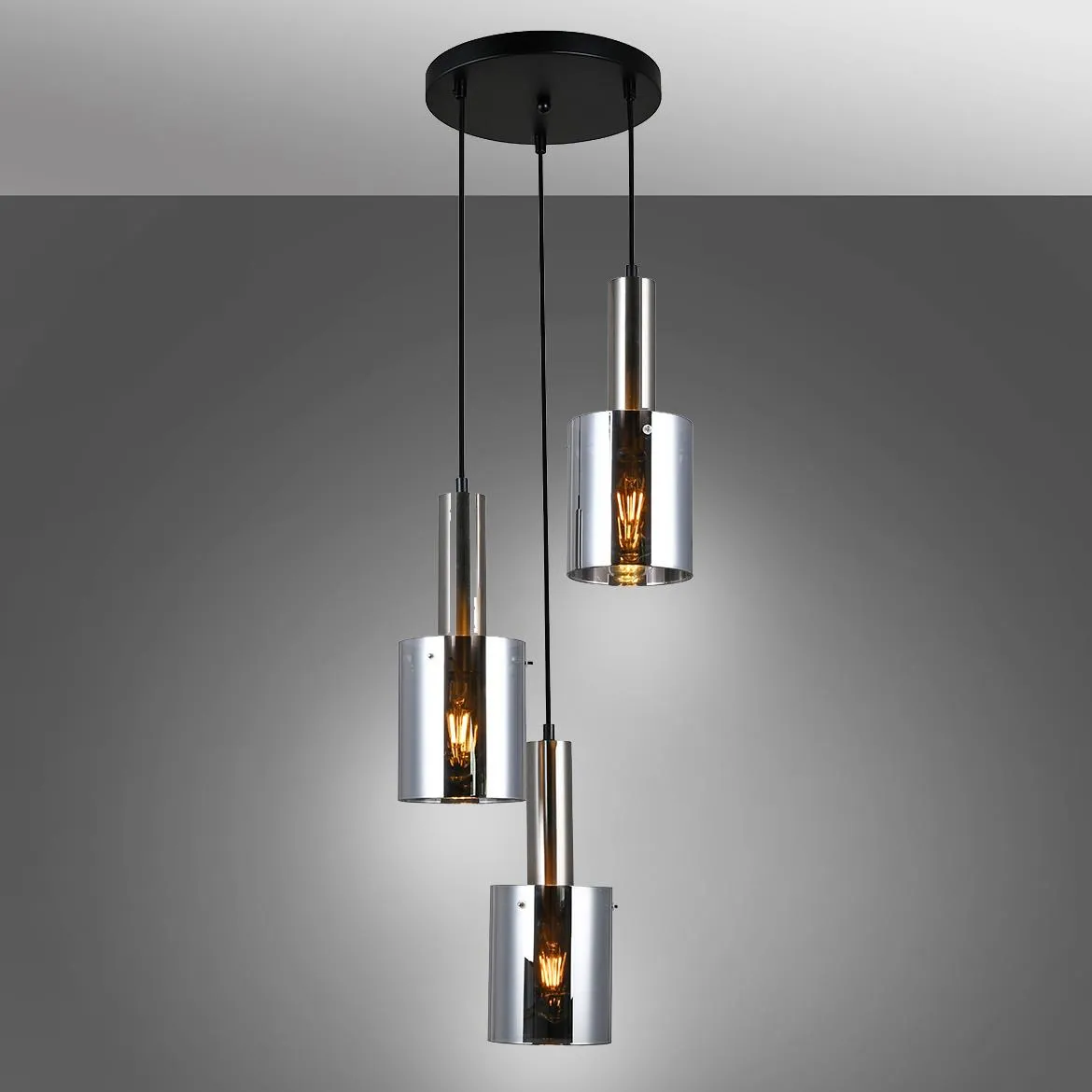 Viseca lampa Sardo 3 127x33cm srebrna