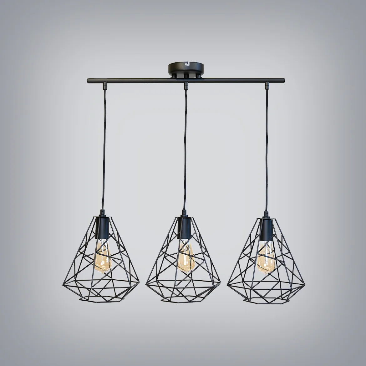 Viseca lampa Smerek 3 25x70cm crna