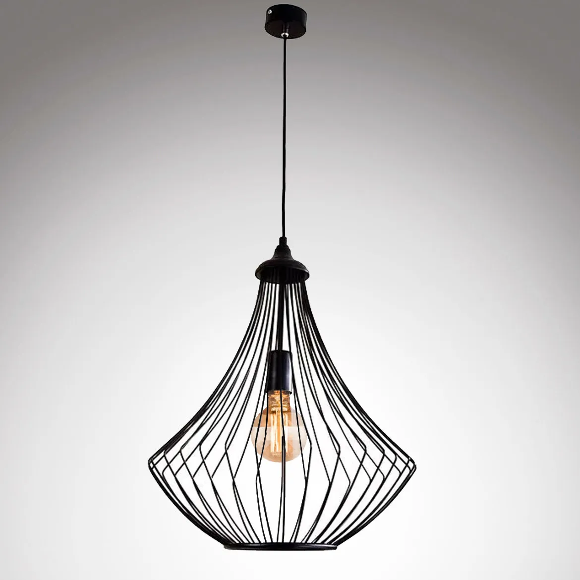 Viseca lampa Turbacz crna