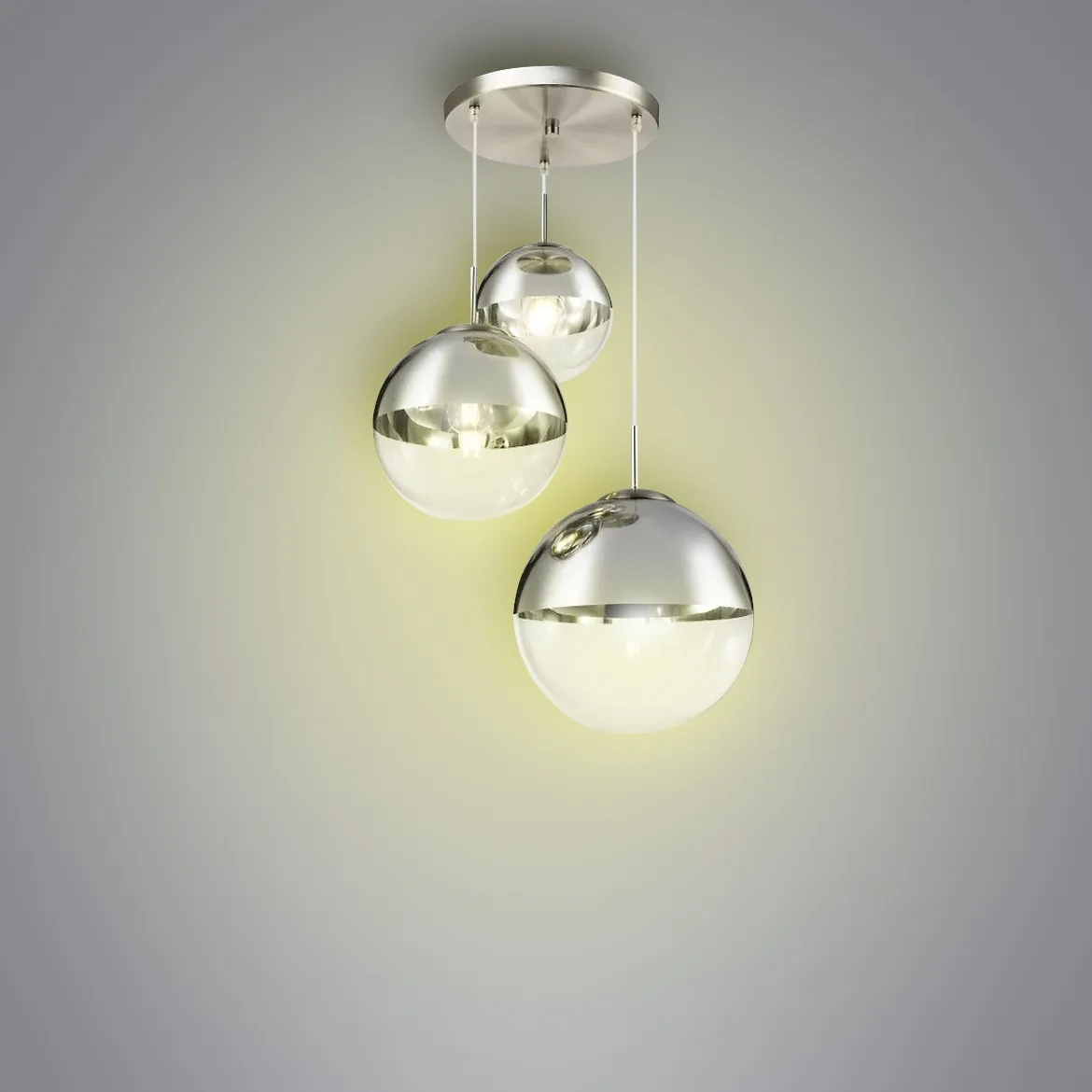 Viseca lampa Varus 3 srebrna