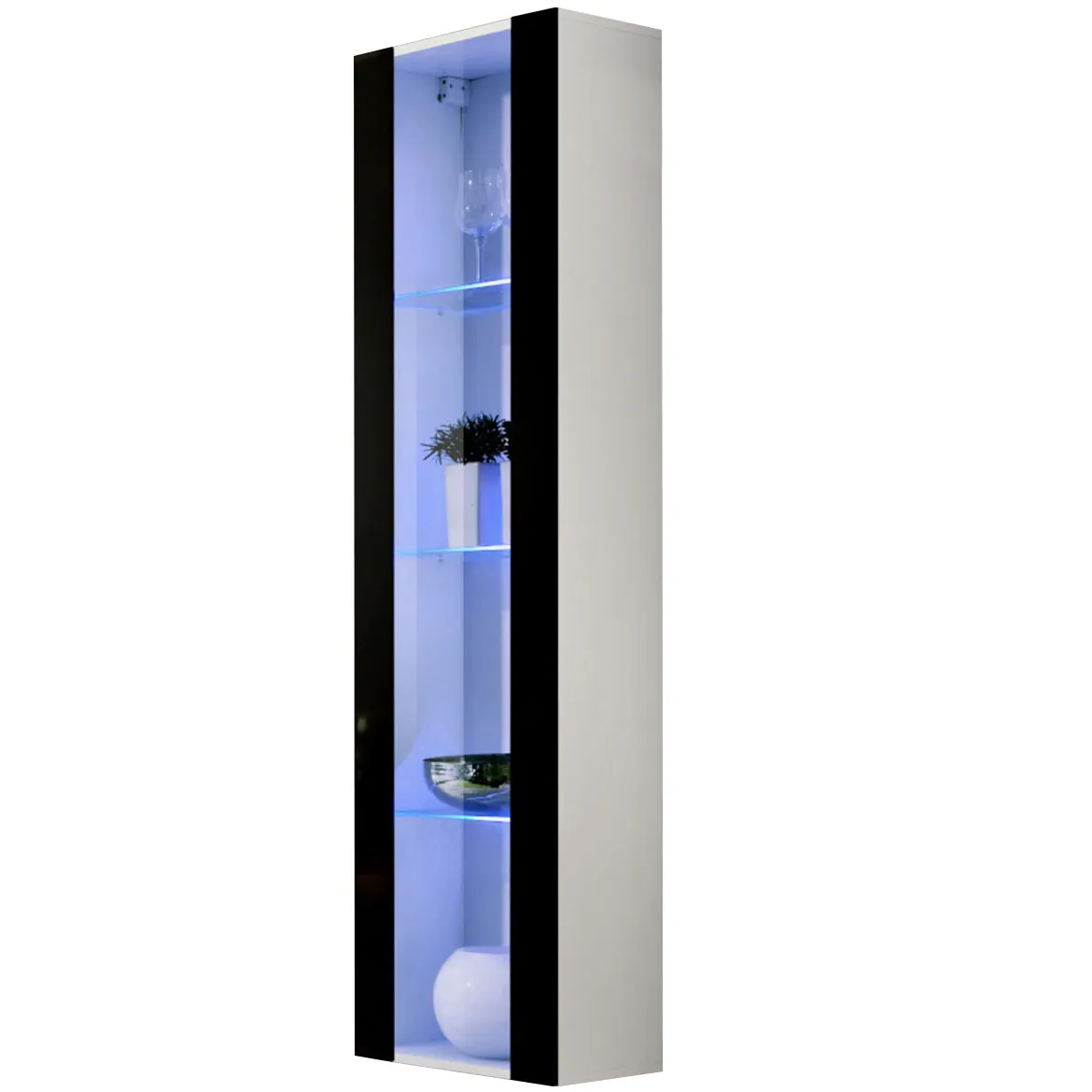 Vitrina Fly 1 vrata 40x29x170 crna/bela