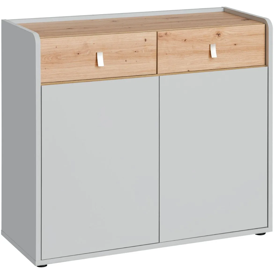Vivero komoda 2 vrata + 2 fioke 94x38x86 cm  bela/natur (artisan hrast)