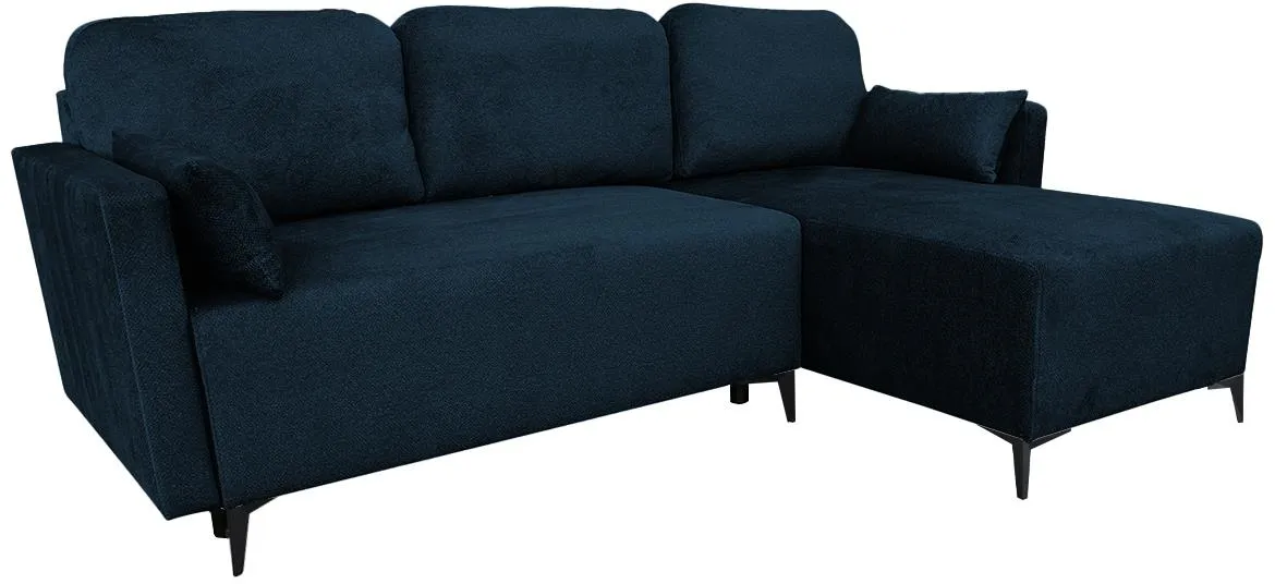 Vivo ugaona garnitura s ležajem 240x160x82 Rubi 18 plava reverzibilna