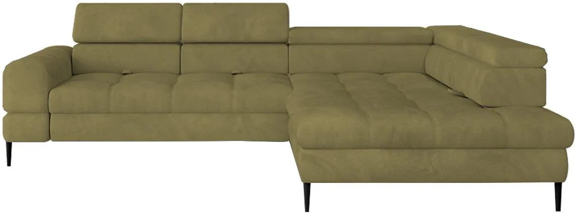 Voss ugaona garnitura s ležajem 285x218x93 Memphis 11 desna zelena