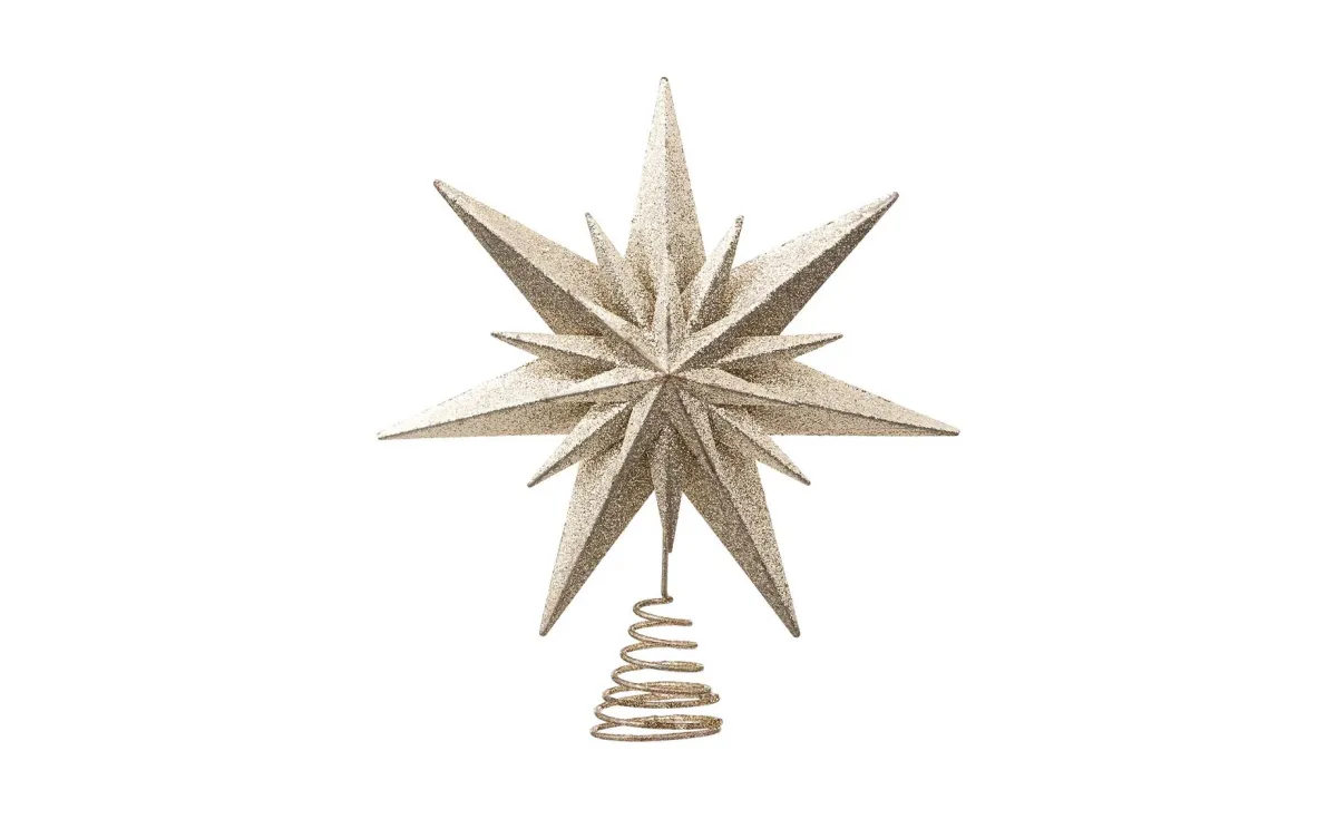 Vrh za jelku double star 30 cm metalni