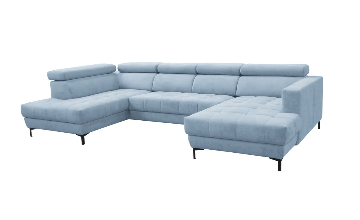 Walther ugaona garnitura s el.poluležajem plava leva 351x201x85 cm