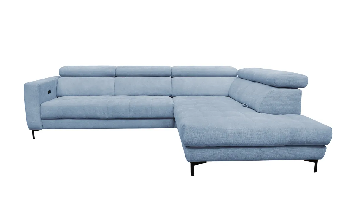 Walther ugaona garnitura sa el.poluležajem 306x222x85 cm plava desna