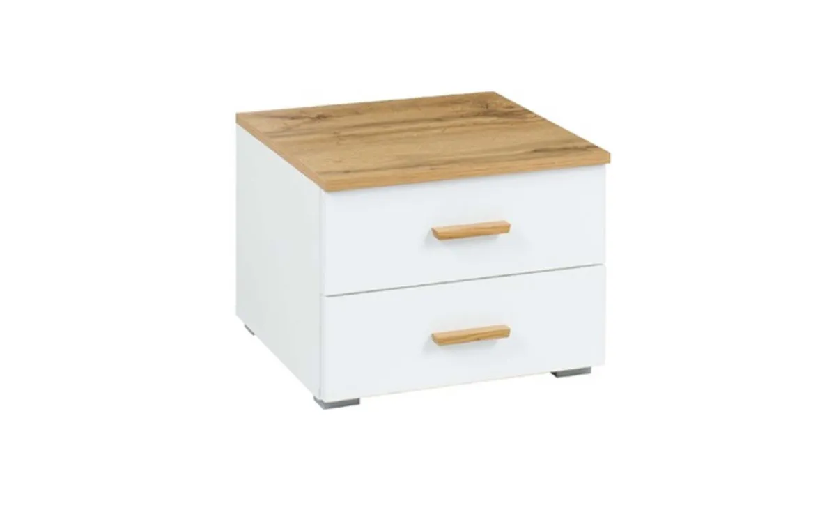 Wood set 2 noćna ormarića 46,4x41,5x35cm natur/bela
