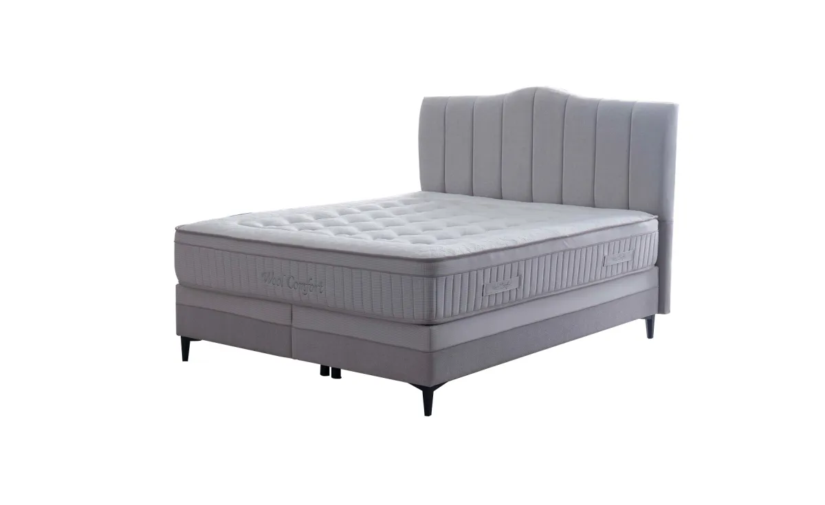 Wool comfort boxspring krevet 168x214x121 cm sivi