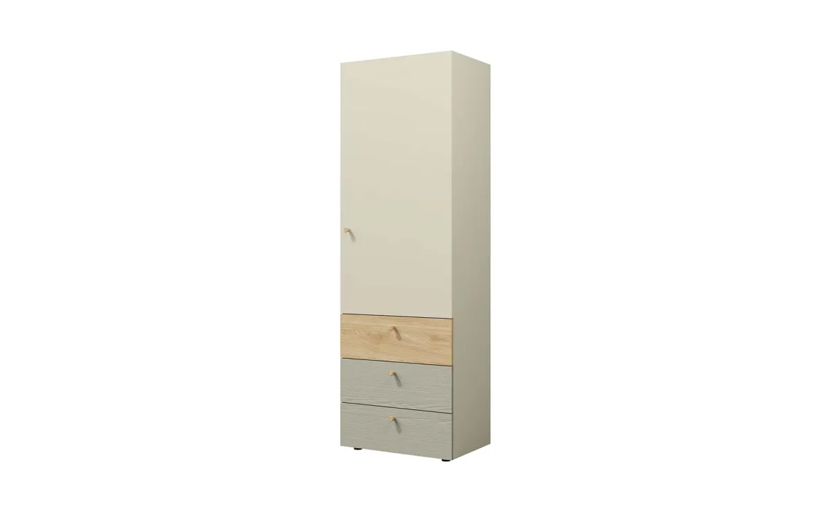 Yuki ormar otklopni 1 vrata + 3 fioke 60x40x185 cm bež
