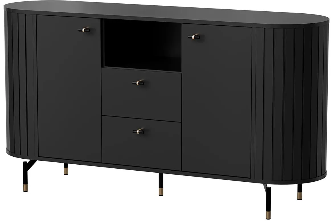 Zante Za2 komoda 2 fioke + 2 vrata 150x40x81 cm crna