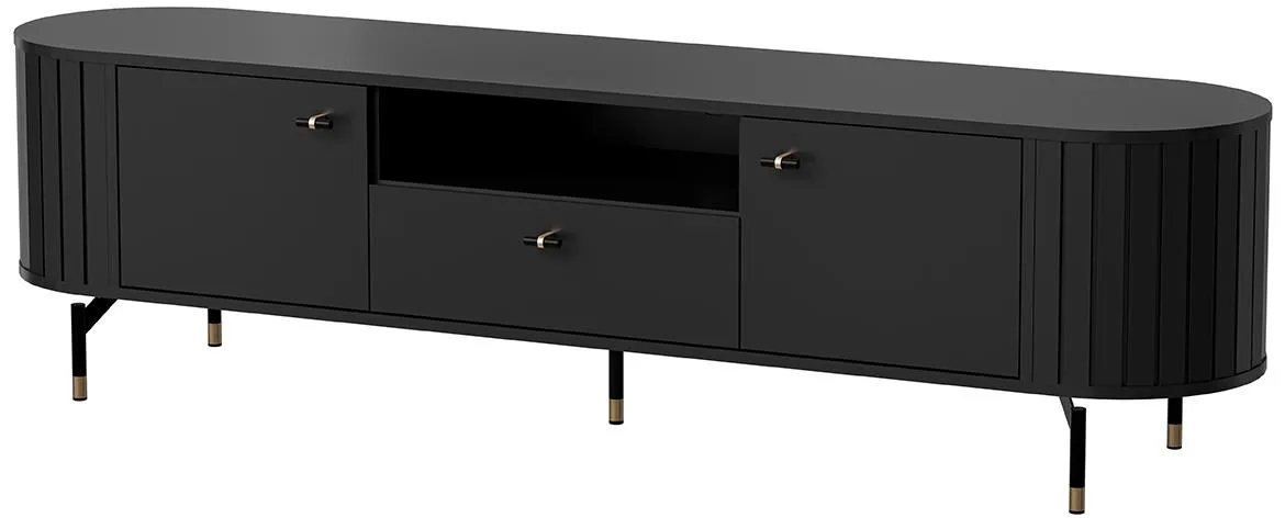 Zante Za5 TV komoda 1 fioka +  2 vrata 180x40x49 cm crna