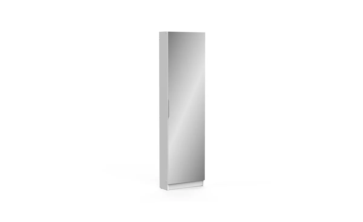 Zapatero cipelarnik 1 vrata/ogledalo 50x20x181 cm beli