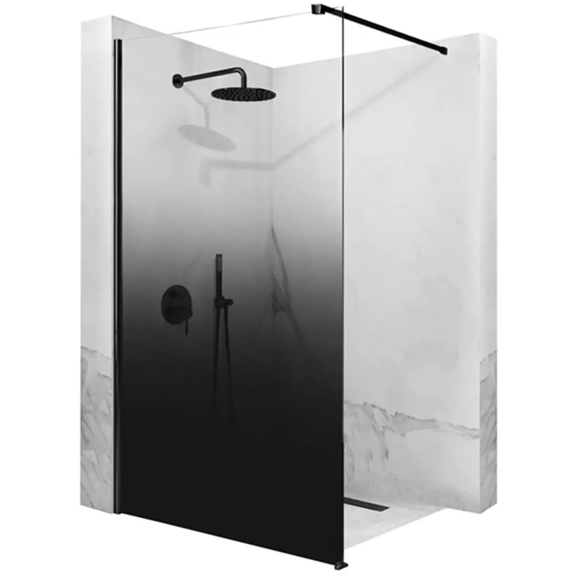 Zaštitni paravan za tuš Aero Ombre black/black 90