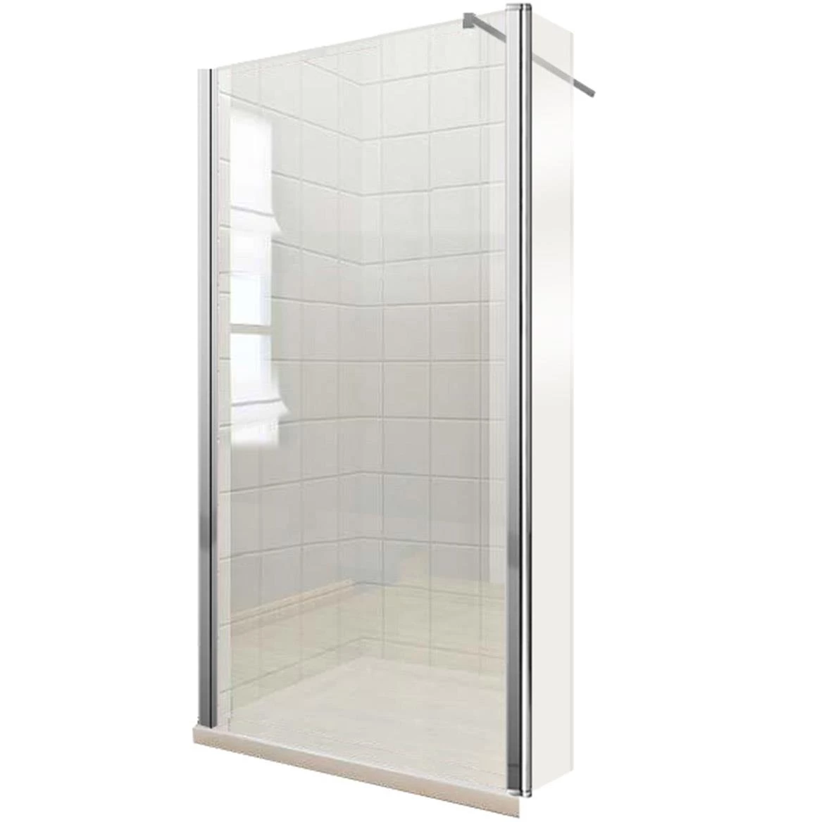 Zaštitni paravan za tuš WALK-IN Leaf 90+30x195 hrom