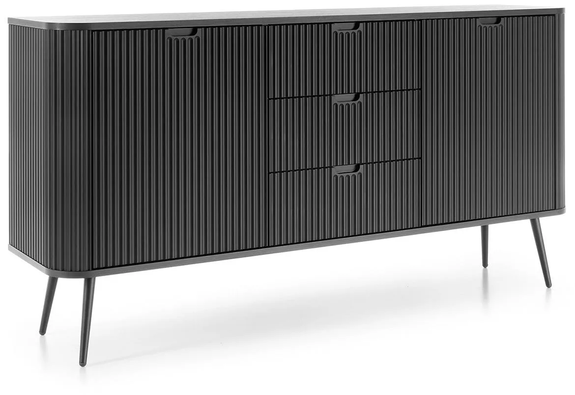 Zova komoda sa 2 vrata i 3 fioke 168x39x87 cm crna