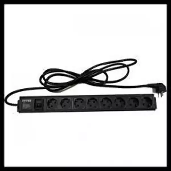 220V razvodni PDU panel 19/1U sa 8 utičnih mesta/prekidač/prenaponska zaštita/kabl 1.8m  PDU-8SP-1U