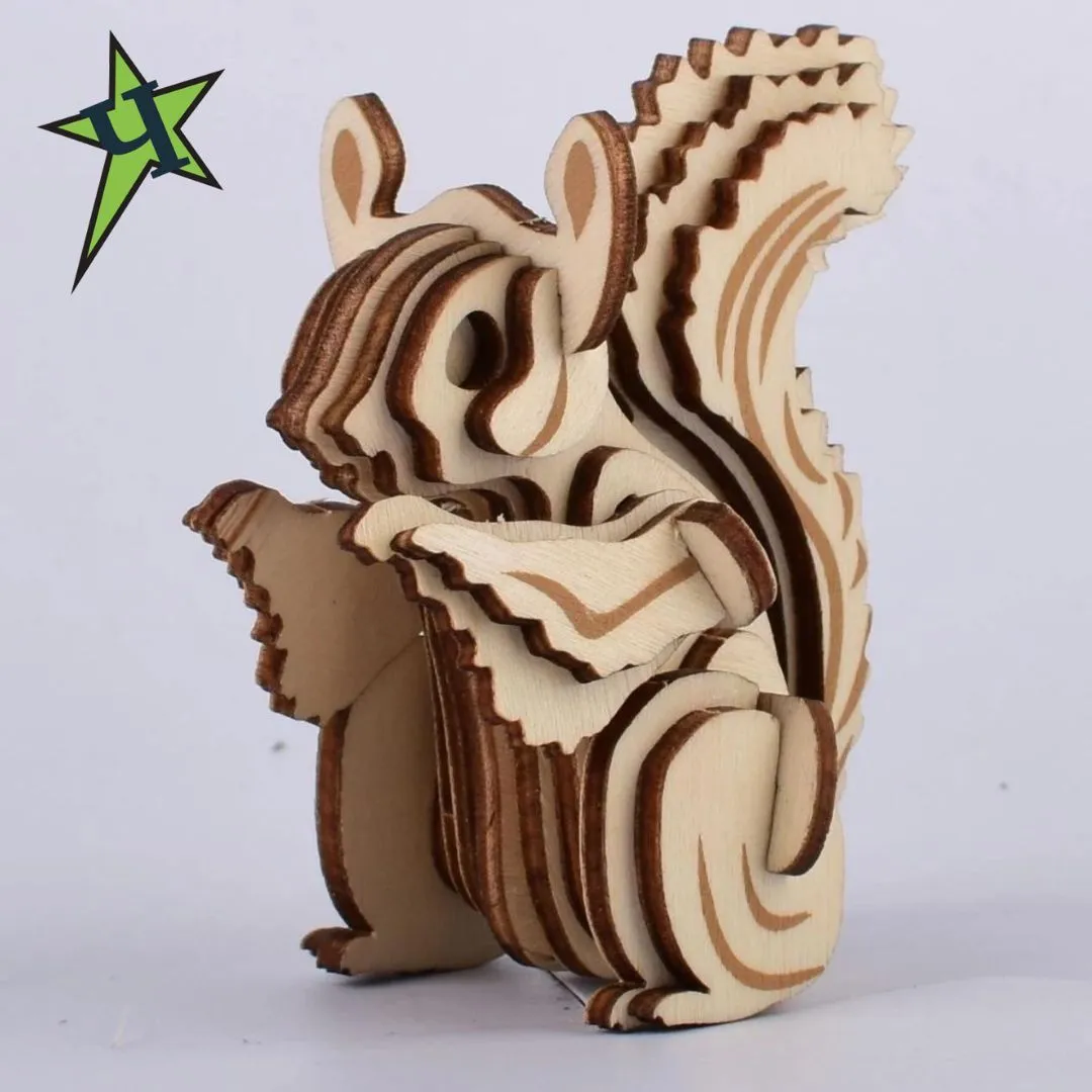 3d drvena puzzle - VEVERICA