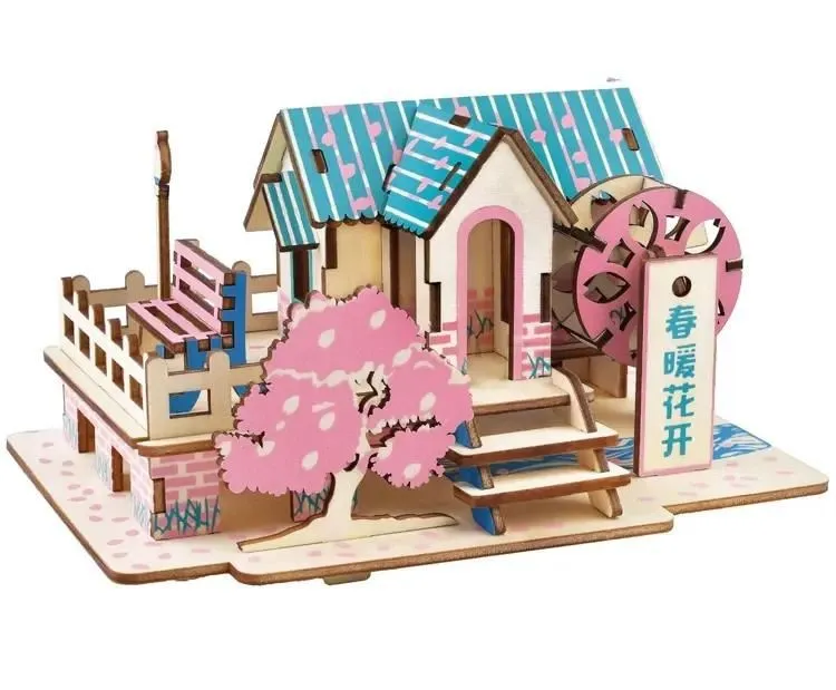 3d eko drvena puzzle - PROLEĆNA VILA